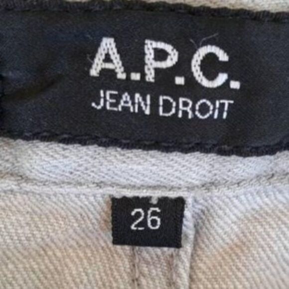 A.P.C. Jean Droit Mid Rise Straight Leg 5 Pocket Jeans Gray Sz 26 - Picture 3 of 10
